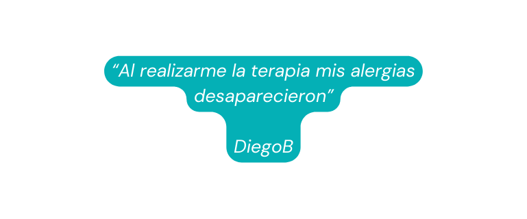 Al realizarme la terapia mis alergias desaparecieron DiegoB